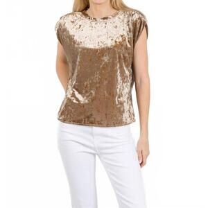 NEW MELISSA NEPTON tage velvet blouse in copper